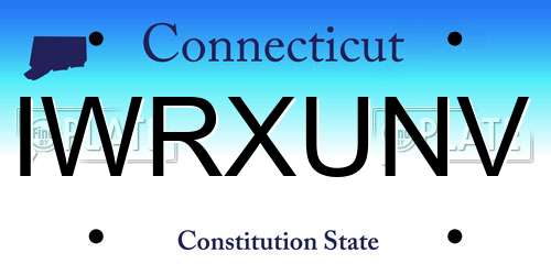 IWRXUNV Connecticut License Plate