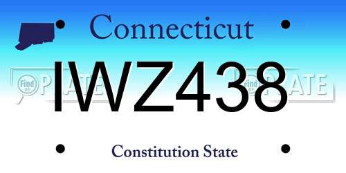 IWZ438 Connecticut License Plate