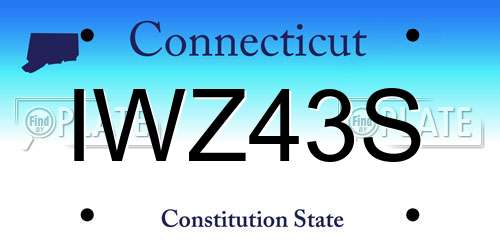 IWZ43S Connecticut License Plate