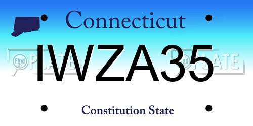IWZA35 Connecticut License Plate