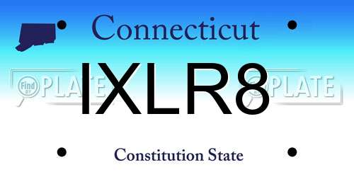 IXLR8 Connecticut License Plate