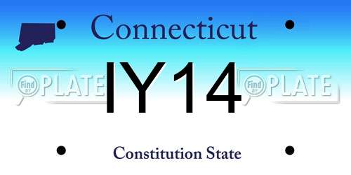 IY14 Connecticut License Plate