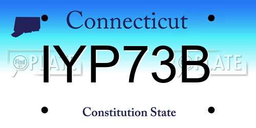 IYP73B Connecticut License Plate