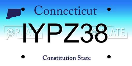 IYPZ38 Connecticut License Plate
