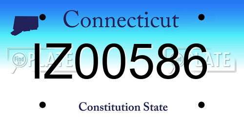 IZ00586 Connecticut License Plate