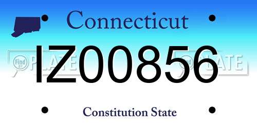 IZ00856 Connecticut License Plate