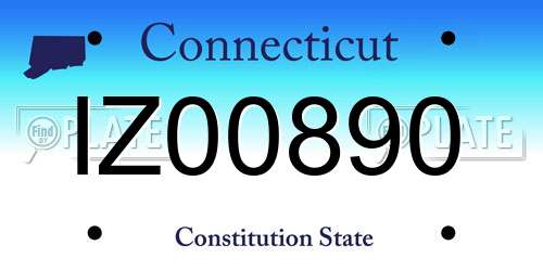 IZ00890 Connecticut License Plate