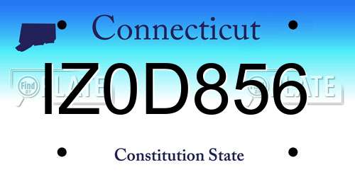 IZ0D856 Connecticut License Plate