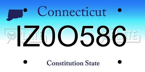 IZ0O586 Connecticut License Plate