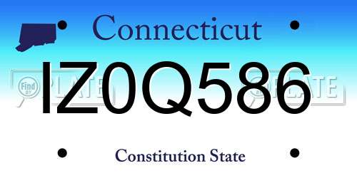 IZ0Q586 Connecticut License Plate