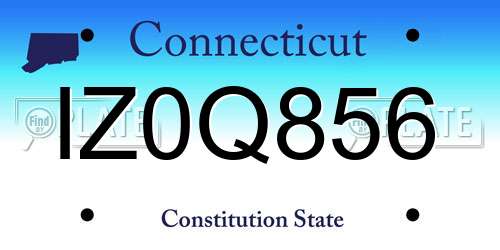 IZ0Q856 Connecticut License Plate