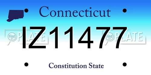 IZ11477 Connecticut License Plate
