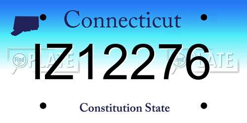 IZ12276 Connecticut License Plate