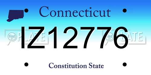 IZ12776 Connecticut License Plate