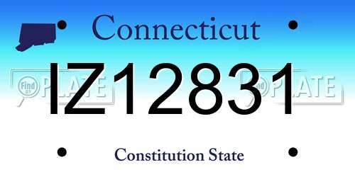 IZ12831 Connecticut License Plate