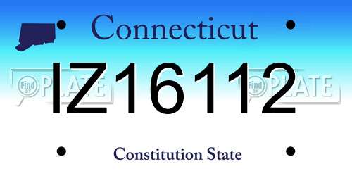 IZ16112 Connecticut License Plate