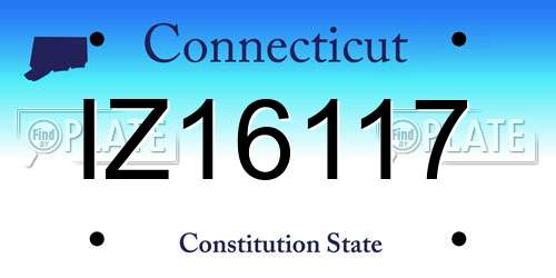 IZ16117 Connecticut License Plate