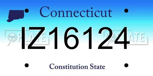 IZ16124 Connecticut License Plate
