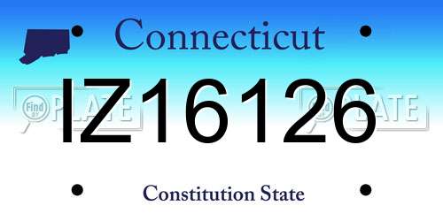 IZ16126 Connecticut License Plate