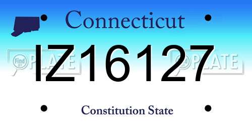IZ16127 Connecticut License Plate