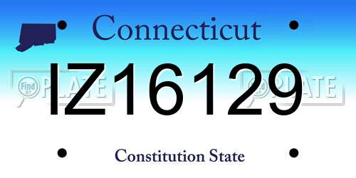 IZ16129 Connecticut License Plate