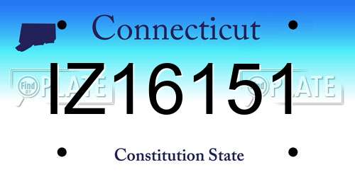 IZ16151 Connecticut License Plate