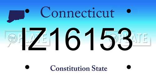 IZ16153 Connecticut License Plate