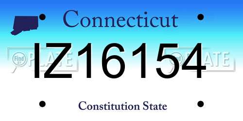IZ16154 Connecticut License Plate