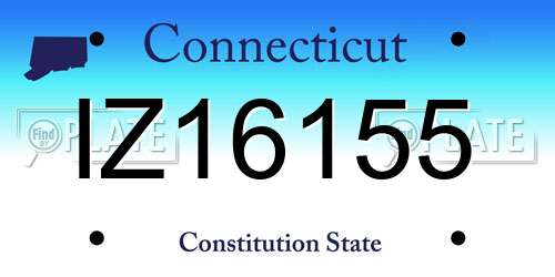 IZ16155 Connecticut License Plate