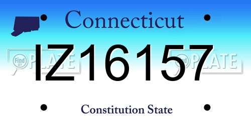 IZ16157 Connecticut License Plate