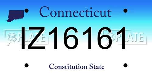 IZ16161 Connecticut License Plate