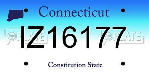 IZ16177 Connecticut License Plate