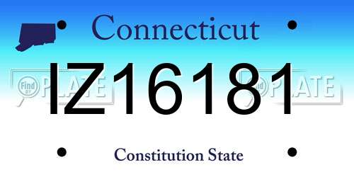 IZ16181 Connecticut License Plate