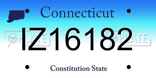 IZ16182 Connecticut License Plate