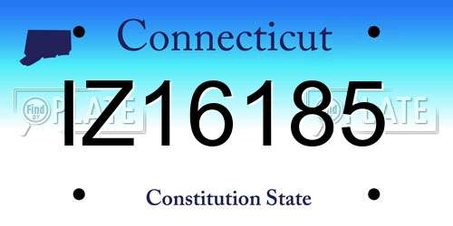 IZ16185 Connecticut License Plate