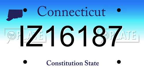 IZ16187 Connecticut License Plate