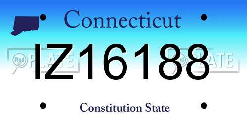 IZ16188 Connecticut License Plate