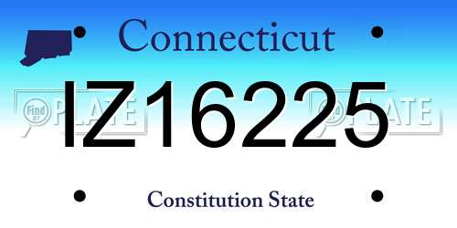 IZ16225 Connecticut License Plate