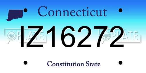 IZ16272 Connecticut License Plate