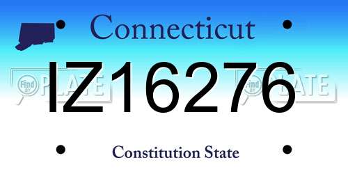 IZ16276 Connecticut License Plate