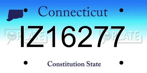 IZ16277 Connecticut License Plate