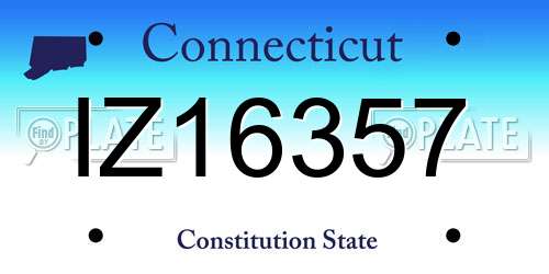 IZ16357 Connecticut License Plate