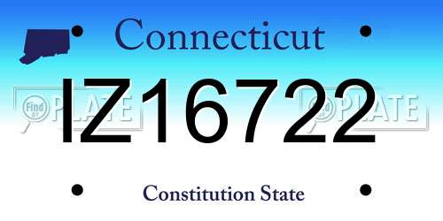 IZ16722 Connecticut License Plate