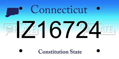 IZ16724 Connecticut License Plate