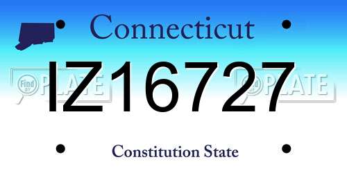 IZ16727 Connecticut License Plate