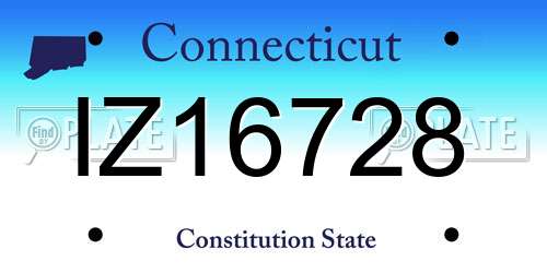 IZ16728 Connecticut License Plate