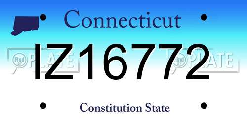 IZ16772 Connecticut License Plate
