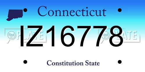 IZ16778 Connecticut License Plate