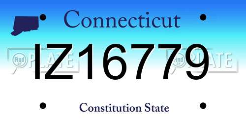 IZ16779 Connecticut License Plate