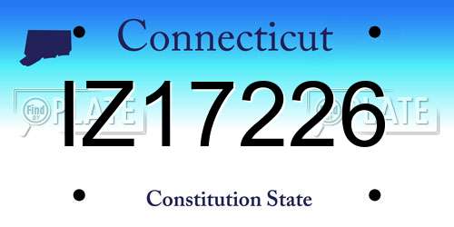 IZ17226 Connecticut License Plate